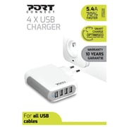 Port 4 USB Wall Charger White Port 4 USB Wall Charger White