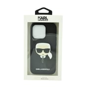 Karl Lagerfeld Saffiano Karl'S Head Patch Hard Case For Iphone 14 Pro Black