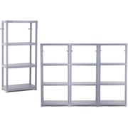 Kreher Storage Shelves, 4 X Primo, Plastic-shelf Grey, 61 X 30.5 X 130 Cm, 4 Shelves, Holds 25 Kg Per Shelf, Expendable, Indoor & Outdoor, Tüv Germany Approved Kreher Storage Shelves, 4 X Primo, Plastic-shelf Grey, 61 X 30.5 X 130 Cm, 4 Shelves, Holds 25 Kg Per Shelf, Expendable, Indoor & Outdoor, Tüv Germany Approved