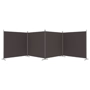 vidaXL 4-Panel Room Divider Brown 698x180 cm Fabric vidaXL 4-Panel Room Divider Brown 698x180 cm Fabric