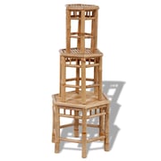 vidaXL Garden Stools 3 pcs Bamboo vidaXL Garden Stools 3 pcs Bamboo