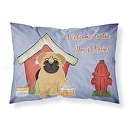 Caroline's Treasures Bb2761Pillowcase Dog House Collection Pug Brown Fabric Standard Pillowcase, Standard, Multicolor