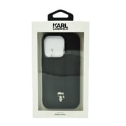 Karl Lagerfeld Nylon Puffy Ikonik Pin Hard Case For Iphone 14 Pro Black
