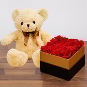 Idyllic Red Roses & Teddy Bear Idyllic Red Roses & Teddy Bear