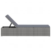 Vidaxl Sun Lounger With Cushion Poly Rattan Grey Vidaxl Sun Lounger With Cushion Poly Rattan Grey