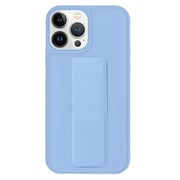 Margoun case for iPhone 14 Pro with Hand Grip Foldable Magnetic Kickstand Wrist Strap Finger Grip Cover 6.1 inch Light Blue