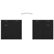vidaXL Sideboard Black 160x36x75 cm Engineered Wood vidaXL Sideboard Black 160x36x75 cm Engineered Wood