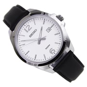 Seiko Classic Black Leather Analog Watch For Men SUR213P1