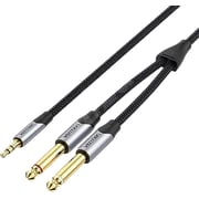 Vention Cotton Braided 3.5mm Male To 2*6.5mm Male Audio Cable 3m Gray Aluminum Alloy Type # Barhi Vention Cotton Braided 3.5mm Male To 2*6.5mm Male Audio Cable 3m Gray Aluminum Alloy Type # Barhi