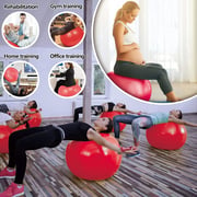 ULTIMAX Yoga Ball Exercise Fitness Core Stability Balance Strength Anti-Burst Prenatal Birthing Yoga ball for Office Home Gym Design Balance Ball Pilates Core and Workout Ball - 75 cm (Red)