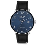 Omax Dome Series Black Leather Analog Watch For Men DCD001P42I