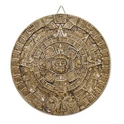 Novica Light Brown Archaeological Theme Ceramic Advent Calendar Plaque, Honey Aztec Sun Stone' Novica Light Brown Archaeological Theme Ceramic Advent Calendar Plaque, Honey Aztec Sun Stone'