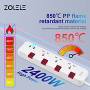 Zolele ZK101 3M Power Extension EU Plug With 3 Socket & 2 USB Charging 2400W 5V DC 2.4A - White Zolele ZK101 3M Power Extension EU Plug With 3 Socket & 2 USB Charging 2400W 5V DC 2.4A - White