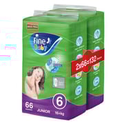 Fine Baby Diapers, Size 6, Junior 16+ Kg, Mega Pack, Packs Of 2x66 Diapers Fine Baby Diapers, Size 6, Junior 16+ Kg, Mega Pack, Packs Of 2x66 Diapers