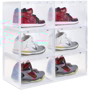 1CHASE stackable Transparent Shoe Storage Box, Side Open Storage Organizer Box, Stores Shoes Size Up To Uk 46, (6 Box Set) 1CHASE stackable Transparent Shoe Storage Box, Side Open Storage Organizer Box, Stores Shoes Size Up To Uk 46, (6 Box Set)