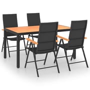 vidaXL 5 Piece Garden Dining Set Black and Brown vidaXL 5 Piece Garden Dining Set Black and Brown