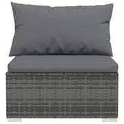 vidaXL 8 Piece Garden Lounge Set with Cushions Poly Rattan Grey vidaXL 8 Piece Garden Lounge Set with Cushions Poly Rattan Grey