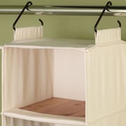 Household Essentials 3312-1 Cotton Canvas Hanging Closet Sweater Organizer | 6-Shelf | Natural