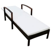 Vidaxl Sun Lounger With Cushion Poly Rattan Brown Vidaxl Sun Lounger With Cushion Poly Rattan Brown