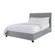 Asghar Furniture - Arabelle Wingback Bed - Light Grey, Super King With Mattress Asghar Furniture - Arabelle Wingback Bed - Light Grey, Super King With Mattress