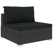 Vidaxl 6 Piece Garden Lounge Set With Cushions Poly Rattan Black