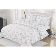 AIWA AI-816-9/180TC King Comforter Set 240x260cm Poly Cotton Print Blue/White AIWA AI-816-9/180TC King Comforter Set 240x260cm Poly Cotton Print Blue/White
