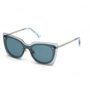 Swarovski SK0201-16V-00 Women's Sunglasses Shiny Palladium/Blue