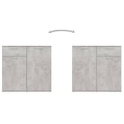 Vidaxl Sideboard Concrete Grey 80x36x75 Cm Chipboard Vidaxl Sideboard Concrete Grey 80x36x75 Cm Chipboard