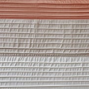 Madison Park Amherst Bathroom Shower Faux Silk Pieced Striped Modern Microfiber Bath Curtains, 72X72 Inches, Coral