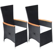 Vidaxl Reclining Garden Chairs 2 Pcs With Cushions Poly Rattan Black Vidaxl Reclining Garden Chairs 2 Pcs With Cushions Poly Rattan Black