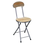 Homestyle Wooden Folding Stool with Back Support
