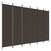 vidaXL 6-Panel Room Divider Brown 300x200 cm Fabric vidaXL 6-Panel Room Divider Brown 300x200 cm Fabric