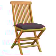 vidaXL Garden Chairs with Anthracite Cushions 6 pcs Solid Teak Wood vidaXL Garden Chairs with Anthracite Cushions 6 pcs Solid Teak Wood