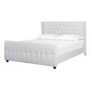 David Tufted Wingback Upholstered Queen Bed without Mattress White