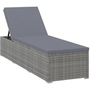 Vidaxl Sun Lounger With Cushion Poly Rattan Grey Vidaxl Sun Lounger With Cushion Poly Rattan Grey