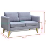 Vidaxl Sofa 2-seater Fabric Light Grey Vidaxl Sofa 2-seater Fabric Light Grey