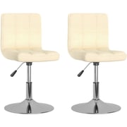 Vidaxl Swivel Dining Chairs 2 Pcs Cream Fabric Vidaxl Swivel Dining Chairs 2 Pcs Cream Fabric