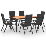 vidaXL 7 Piece Garden Dining Set Black and Brown vidaXL 7 Piece Garden Dining Set Black and Brown