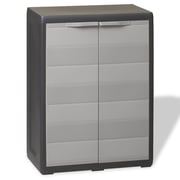 Vidaxl Garden Storage Cabinet With 1 Shelf Black And Grey