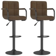 Vidaxl Bar Stools 2 Pcs Brown Fabric Vidaxl Bar Stools 2 Pcs Brown Fabric