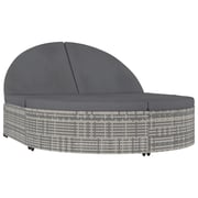 Vidaxl 2-person Sun Lounger With Cushions Poly Rattan Grey Vidaxl 2-person Sun Lounger With Cushions Poly Rattan Grey