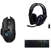 Logitech G502 Lightspeed Wireless Gaming Mouse, Black+logitech G733 Lightspeed Wireless Gaming Headset, Black+logitech G915 Lightspeed Wireless Mechanical Gaming Keyboard, Black