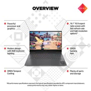 HP (2022) Gaming Laptop - AMD Ryzen 7-6800H / 16.1inch QHD / 512GB SSD / 16GB RAM / 6GB NVIDIA GeForce RTX 3060 Graphics / Windows 11 Home / English & Arabic Keyboard / Silver / Middle East Version - [16-N0010NE]