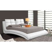 Upholstered Curved Bed Frame King With Mattress White