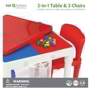 Tot Tutors 2-in-1 Plastic Lego Compatible Activity Table With 2 Chairs