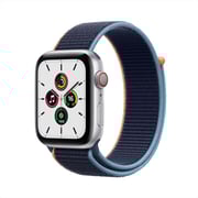 Apple Watch SE GPS+Cellular 40mm Silver Aluminum Case with Deep Navy Sport Loop Apple Watch SE GPS+Cellular 40mm Silver Aluminum Case with Deep Navy Sport Loop