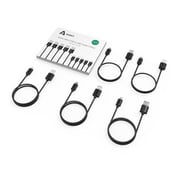 Aukey CB-D5 Qualcomm Quick Charge 2.0 3.0 Micro USB 2.0 Cable (2 X 1 M 1X 2M 2 X 0.3m) 5 Pack