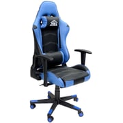Karnak Computer Gaming Chair With Fully Reclining Foot Rest And Soft Leather (blue & Black)