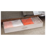 InterDesign Aldo Non-Woven Fabric Under Bed Storage Box Organizer, 2 Compartments – Linen ID05342ES