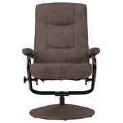 Vidaxl Tv Armchair With Foot Stool Brown Faux Suede Leather